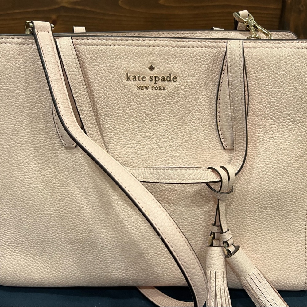 Kate Spade Light Pink Leather Cross BodyTote Bag